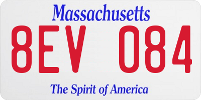 MA license plate 8EV084