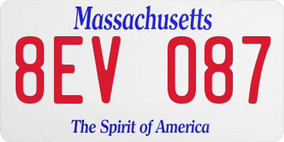 MA license plate 8EV087