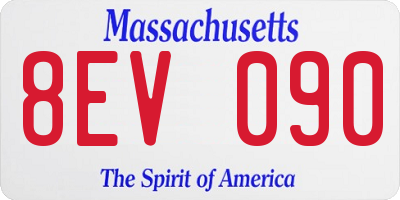 MA license plate 8EV090