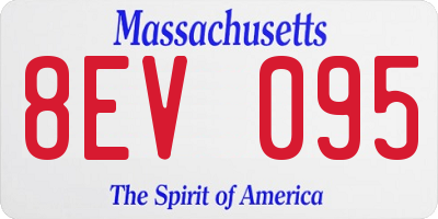 MA license plate 8EV095