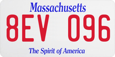 MA license plate 8EV096