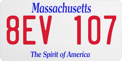 MA license plate 8EV107