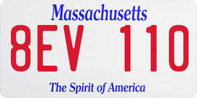 MA license plate 8EV110