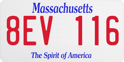 MA license plate 8EV116
