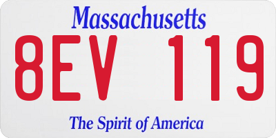 MA license plate 8EV119
