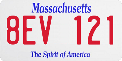 MA license plate 8EV121