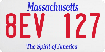 MA license plate 8EV127