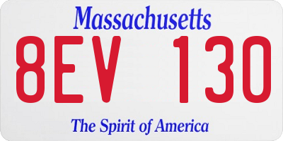 MA license plate 8EV130