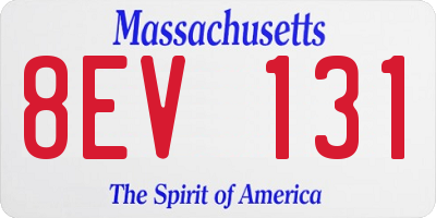 MA license plate 8EV131