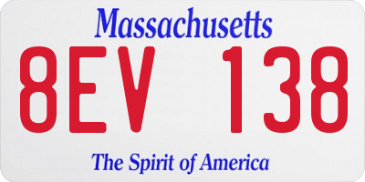 MA license plate 8EV138