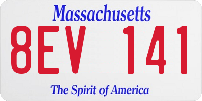 MA license plate 8EV141