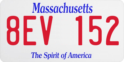 MA license plate 8EV152