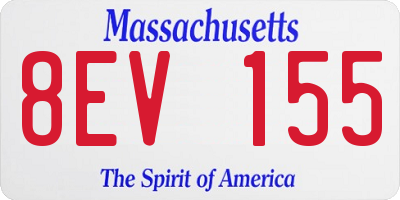 MA license plate 8EV155
