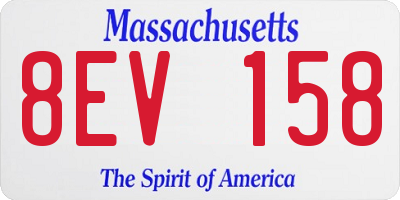 MA license plate 8EV158