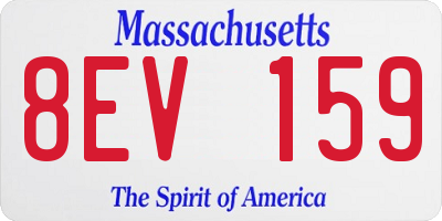 MA license plate 8EV159