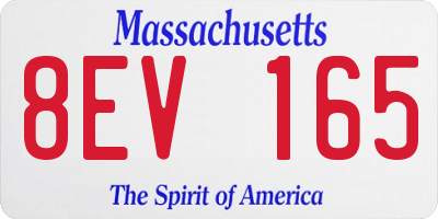 MA license plate 8EV165