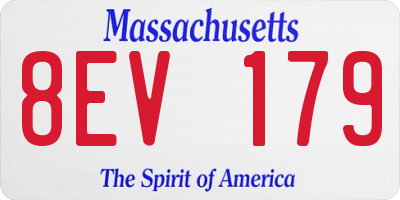 MA license plate 8EV179