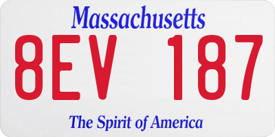 MA license plate 8EV187