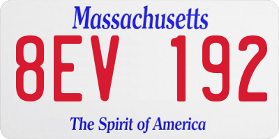 MA license plate 8EV192