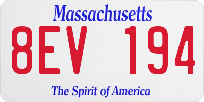 MA license plate 8EV194