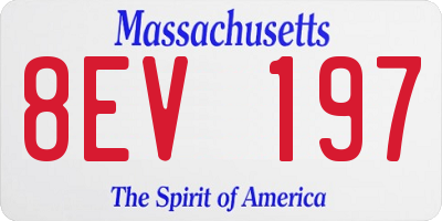 MA license plate 8EV197