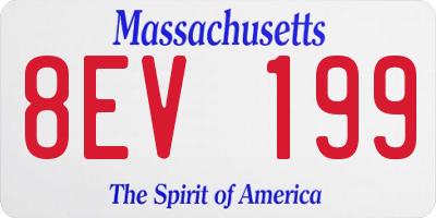MA license plate 8EV199