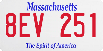 MA license plate 8EV251