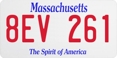 MA license plate 8EV261