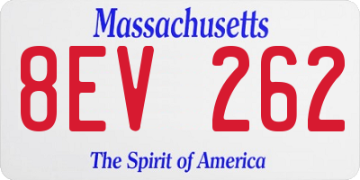 MA license plate 8EV262