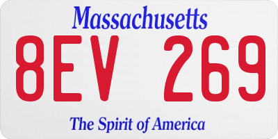 MA license plate 8EV269