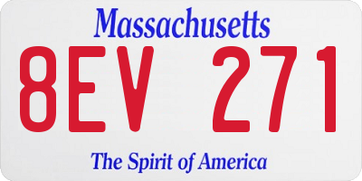 MA license plate 8EV271