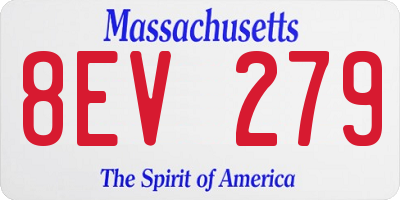 MA license plate 8EV279