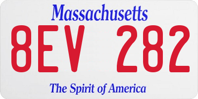 MA license plate 8EV282