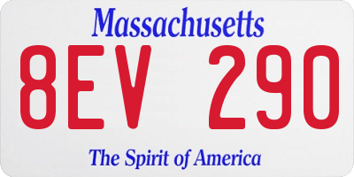 MA license plate 8EV290