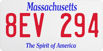 MA license plate 8EV294