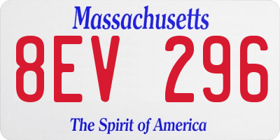 MA license plate 8EV296