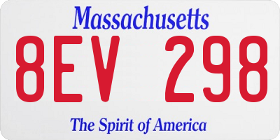 MA license plate 8EV298
