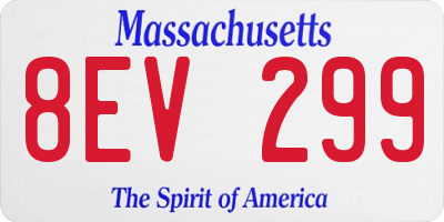 MA license plate 8EV299
