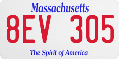 MA license plate 8EV305