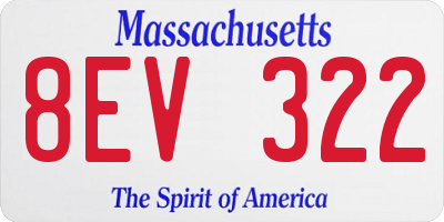 MA license plate 8EV322