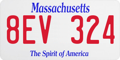 MA license plate 8EV324