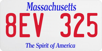 MA license plate 8EV325
