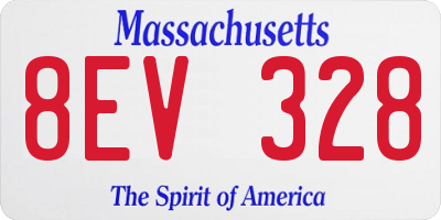 MA license plate 8EV328