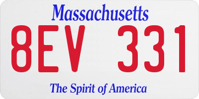 MA license plate 8EV331