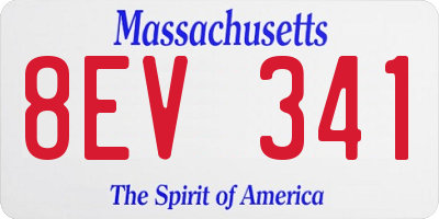 MA license plate 8EV341