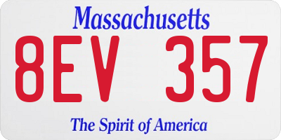 MA license plate 8EV357
