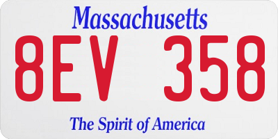 MA license plate 8EV358