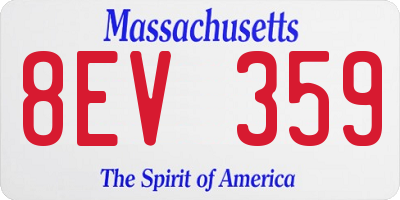 MA license plate 8EV359