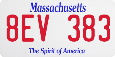 MA license plate 8EV383