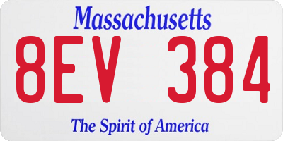 MA license plate 8EV384